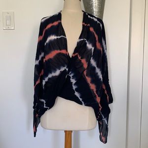 Tie dye navy poncho